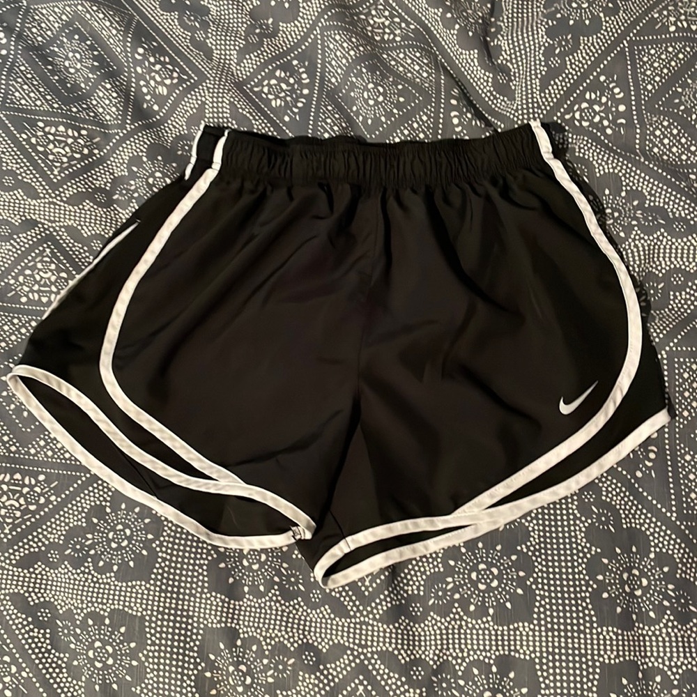 Nike Fast Tempo Dri-Fit Running Brief Lined Shorts Black With White Trimming